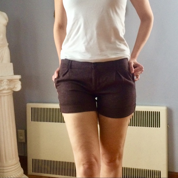 NWOT Daisy Fuentes brown / taupe tweed shorts - Picture 3 of 6